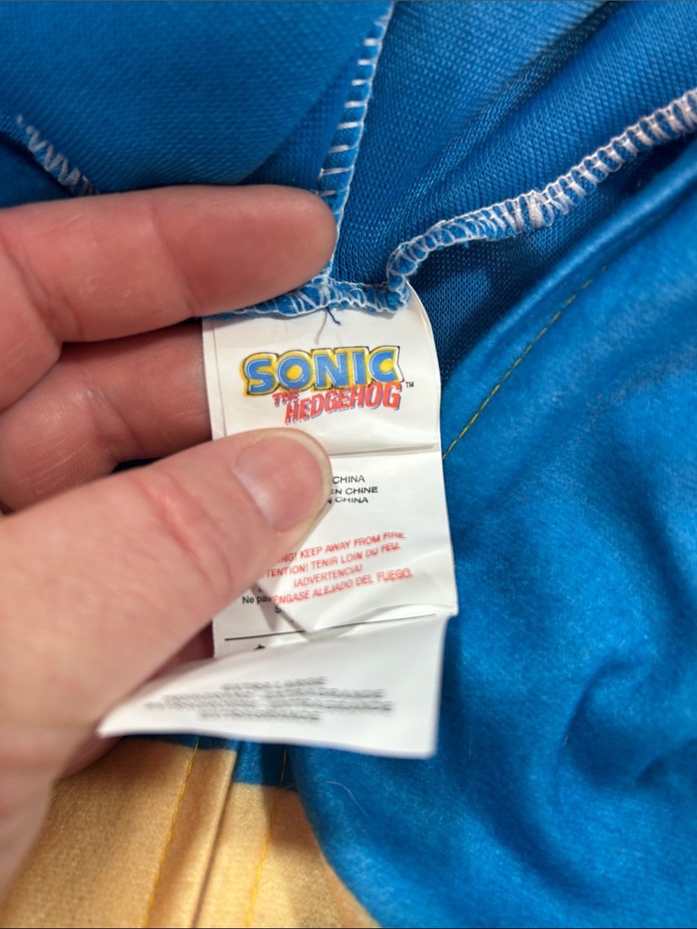 XL sonic the hedgehog one piece costume zipper front - Picture 5 of 10